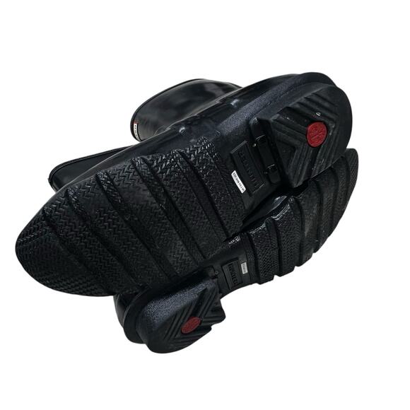 Hunter Original Short Black Gloss Waterproof Rain Boots Comfortable Black Size 9 - Picture 8 of 13